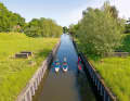 The Reitdeich is where most stand-up paddlers meet.