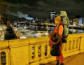 While most of the participants arrive by bus, we walk to the boarding point at bedtime with bag and baggage.