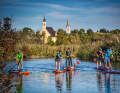 For the photo, we’re paddling a short way upstream here on the Amper.