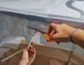 A good pair of scissors (better than these craft scissors) won't do any harm when it comes to clean cutting.