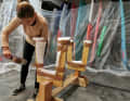 Before you start, you’ll need to build a sturdy shape stand. There are no limits to your imagination here. It all depends on what bits and bobs you can find in the cellar to ‘upcycle’.