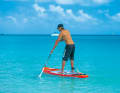 The aim is to dip the paddle blade into the water, which provides additional stability, and then ...