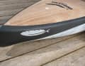 The board thickness remains roughly the same from bow to stern. This provides more safety volume.