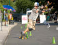 Maurus Strobel is world champion in slalom skateboarding.