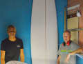 Shaper Glen D'Arcy is on hand for waveboards.