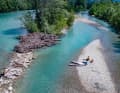 A river bed changes with every flood, and we were lucky enough to find this idyllic gravel bank.