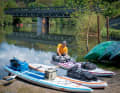 Only inflatable boards are really suitable for a river tour with carrying passages.