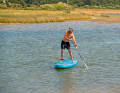 In particular, the leg on the side of the paddle is heavily used