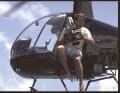 Bei den Photoshootings waren Helikopter im Dauereinsatz. Hier mit Kultfilmer Robert Masters.