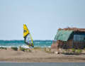 On the windward side of the headland in Tsimari, small waves sometimes run onto the beach.