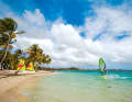 A few metres further from La Digue: shallow water fun in the lagoon.