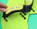 Footstrap position very far inwards and forwards to stand as far above the centre of the board as possible. There is no position further out on these boards.