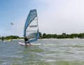 A delightful freeride over smooth, hip-deep water.