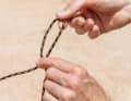 2. fold the loop upwards.