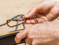 5. ... you can now push a trimming aid, for example your harness hook or a screwdriver, through ...