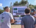 The action, including live scoring, could be followed on the big screen on the beach.