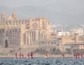 Impressive backdrop: The women's field in front of Palma Cathedral