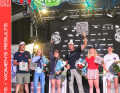 The women's and men's podium
