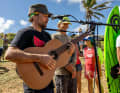 With live music.