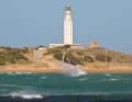 Caños de Meca is the spot where wave surfers from southern Spain meet when the Levante is strong. It is located around an hour's drive north-west of Tarifa.