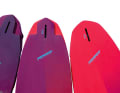 Große Cutouts beim Slalomboard (links), weniger beim Freeracer und gar keine im Freeride-Bereich.