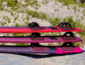 While slalom boards have a lot of volume in the tail, freeride boards are much thinner