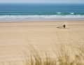Endless sandy beaches like here in Siouville with sometimes very strong tidal ranges