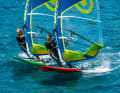 Links: Starboard AtomIQ 130 Wood Reflex, Tester Stephan Gölnitz | Rechts: JP-Australia Magic Ride 142 FWS, Tester Frank Lewisch, Spot Torbole (Gardasee)