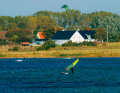 There is also a sheltered area with shallow water by the embankment. A surf school and Drejby Strandcamping are also located here