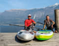 Teamwork: SUP-Tester Nicholas Slijk und Stephan Gölnitz nach dem Langstreckentest.
