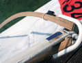 The classic "rigging" with wooden fork and GRP mast...