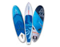 Three board types for beginners - longboard with centreboard (left), windSUPs for paddling and windsurfing in light winds (centre) and large freeride boards (right), which only make sense with more wind, gliding conditions and appropriate riding skills.