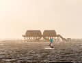 If there is a strong westerly wind and a spring tide, the beach at Sankt Peter Ording is transformed into a watery landscape.