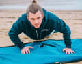 This exercise is a tough one, even though it looks so easy. Get into a push-up position and move your upper body from left to right.