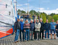 50 years of Windsurfing Verein Berlin, seven real movers and shakers from the founding days: 1st Chairman Boris von Maydell (3rd from right), Sports Director Colori Schilling (2nd from right) and Mali Zins (2nd Chairman, right).