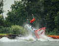 Full risk: Matthieu Fontaine attempts a freehand burner.
