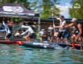 Paddles are already broken at the sprint start when the top athletes pull away.