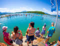 Great atmosphere in the SUP Village at the Fun Race