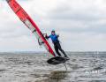 Dennis Müller shows off his foil skills at the Westenergie surf camp