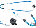 CHINOOK Pro1 Alloy 150-212: With a monstrous adjustment range, the Pro1 covers a large sail range. The top stiffness (2.8/4.0) is paid for by the 32 mm thick spar, but the same fork is also available with thinner 30 mm spars. The head piece sits firmly on the mast, but the short quick-release fastener needs to be gripped a little more firmly. The wide bending curve also provides enough space for bulbous sails. Good rope guidance on the trim block and clearly visible length markings. Double plastic pins are a special feature. surf conclusion: Stiff fork with a huge adjustment range, but a little thicker.