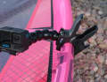 GoPro has a flexible mount that is very suitable for quick changes of perspective, but lacks the necessary rigidity for windsurfing. Can be used if the camera is mounted so that the mount is already bent down as far as it will go.