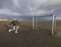 A neat goal - but Nick is not aiming for a career as a professional footballer.