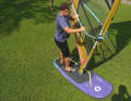 Efficient pumping is only possible when the sail is unhooked. Moving the sail slightly when hooked into the trapeze or fanning it out at the back is much less effective.
