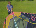 There is no play on the luff, the planing belly only enters the sail via the outhaul.