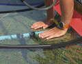 If possible, the sail should no longer be in contact with the ropes.