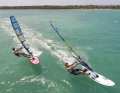 With some boards, the performance - with foot straps mounted on the outside and fast seven-batten sails - can be brought up to a good freerace level.