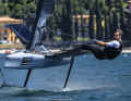 The "Motte" is most closely related to the windsurfer in terms of the foil arrangement: but with an automatic system on the main foil and an adjustable foil on the rudder.