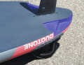 The high-quality 41 mm carbon fin sits in a reinforced deep-tuttle box...