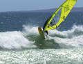 The edge-turn is performed with the sail in a vertical position...