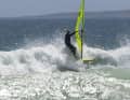 You shift your body weight heavily over the tail. The bottom line is that the impulse for edging the board comes solely from the rider's weight shift, less from the sail.